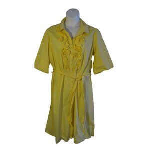 Lane Bryant 24 24W Yellow Belted Dress Stretch